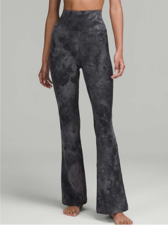 lululemon athletica Pants - lululemon athletica High-Rise Flared Tie-Dye Leggings - Charcoal